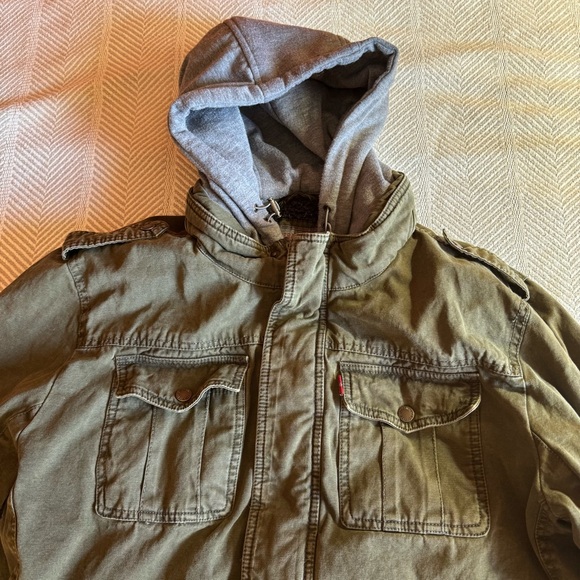 Levi's Men's Sherpa Lined Hooded Canvas Trucker Work Chore Jacket Size XL - Picture 7 of 15
